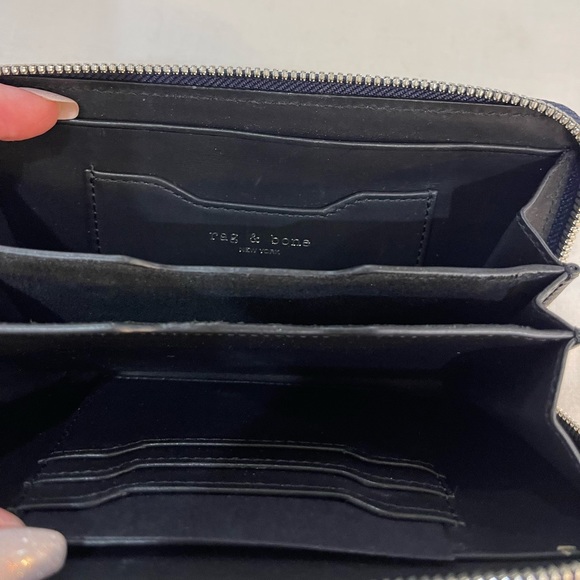 Rag and bone wristlet wallet pouch, Navy - Picture 4 of 5